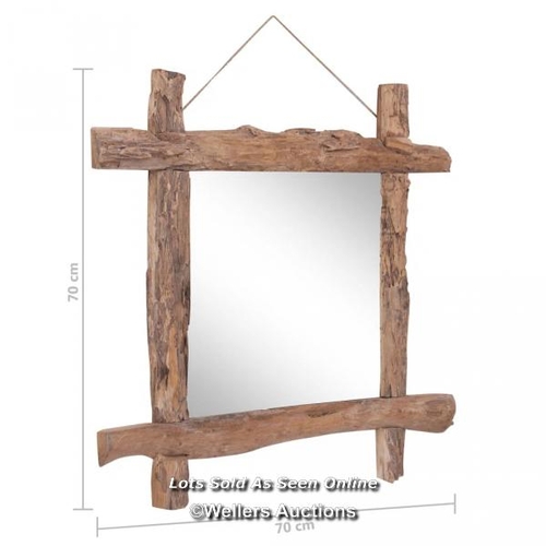 9052 - RRP: 127.99 - ALPEN HOME LOG MIRROR NATURAL 70X70 CM RECYCLED TEAK WOOD / SEE IMAGES / BOX NOT FULLY... 