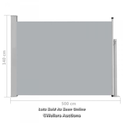 9061 - RRP: 79.99 - DAKOTA FIELDS ESER PATIO 5M W RETRACTABLE SIDE AWNING / COLOUR: GREY / SEE IMAGES / BOX... 