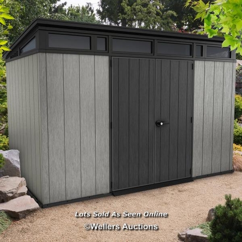 9065 - RRP: 1698.88 - KETER KETER ARTISAN 11 FT. W X 7 FT. D PENT OUTDOOR GARDEN SHED / INCOMPLETE / 2 X BO... 