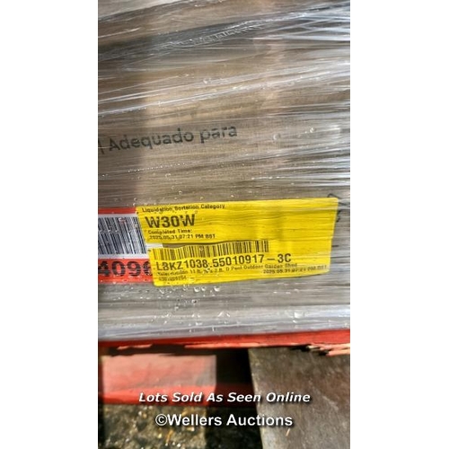 9065 - RRP: 1698.88 - KETER KETER ARTISAN 11 FT. W X 7 FT. D PENT OUTDOOR GARDEN SHED / INCOMPLETE / 2 X BO... 