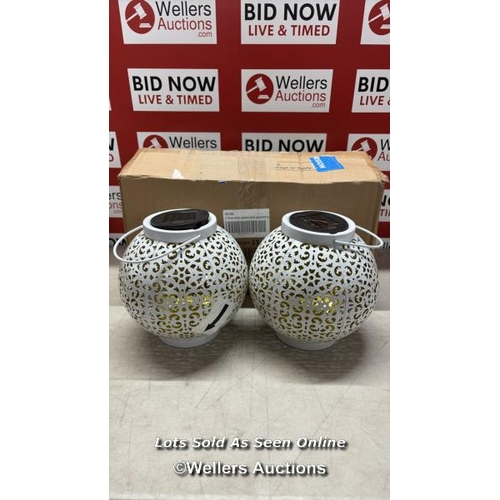 9068 - RRP: 31.99 - WORLD MENAGERIE RUHLMAN 26CM SOLAR POWERED INTEGRATED LED OUTDOOR LANTERN / SEE IMAGES ... 