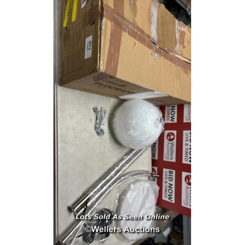 9072 - RRP: 59.99 - GEORGE OLIVER AMERSHAM 130CM ARCHED FLOOR LAMP WITH MARBLE BASE / SHADE COLOUR: WHITE /... 