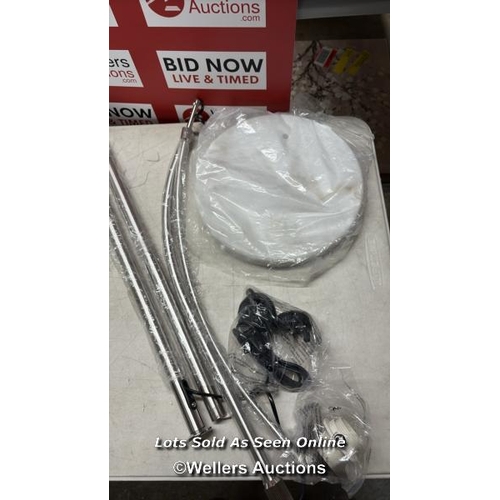 9072 - RRP: 59.99 - GEORGE OLIVER AMERSHAM 130CM ARCHED FLOOR LAMP WITH MARBLE BASE / SHADE COLOUR: WHITE /... 