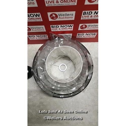 9073 - RRP: 83.99 - 17 STORIES 1 -LIGHT E27 CEILING LIGHT - MODERN BLACK FABRIC SHADE / SEE IMAGES / BOX NO... 