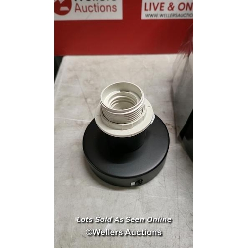 9073 - RRP: 83.99 - 17 STORIES 1 -LIGHT E27 CEILING LIGHT - MODERN BLACK FABRIC SHADE / SEE IMAGES / BOX NO... 