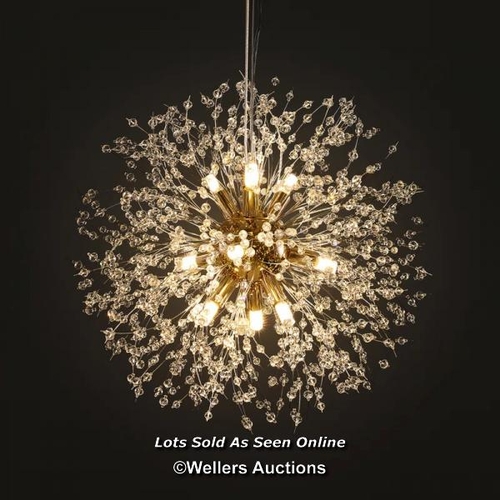 9077 - RRP: 74.99 - ETTA AVENUE DANDELION 9-LIGHT SPUTNIK CRYSTAL CHANDELIER STARBURST SUNBURST CEILING LIG... 