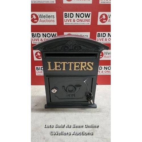 9078 - RRP: 50.99 - BRAMBLY COTTAGE IRON WALL MOUNTED LETTER BOX / SEE IMAGES / BOX NOT FULLY CHECKED / A24
