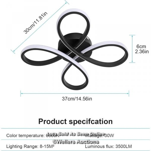 9079 - RRP: 38.99 - METRO LANE CAMELIA 4-LIGHT BLACK LED FLUSH MOUNT / COLOUR TEMPERATURE: 3000K / SEE IMAG... 