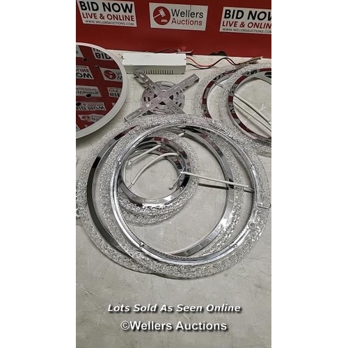 9082 - RRP: 129.99 - BLUE ELEPHANT ELORA 6-LIGHT 80CM ACRYLIC LED FLUSH MOUNT / SEE IMAGES / BOX NOT FULLY ... 