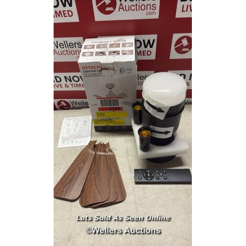 9083 - RRP: 31.99 - 17 STORIES SILVYA 45CM 5 - BLADE E27 SOCKET CEILING FAN WITH LED LIGHT AND REMOTE / BLA... 