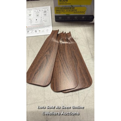 9083 - RRP: 31.99 - 17 STORIES SILVYA 45CM 5 - BLADE E27 SOCKET CEILING FAN WITH LED LIGHT AND REMOTE / BLA... 