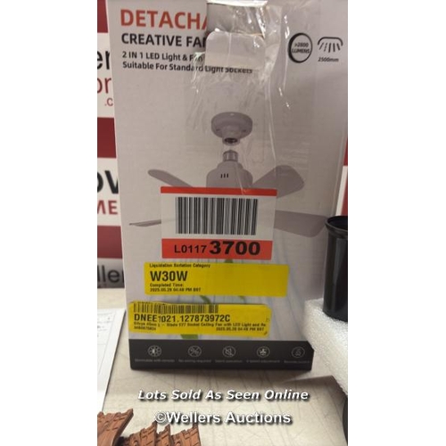 9083 - RRP: 31.99 - 17 STORIES SILVYA 45CM 5 - BLADE E27 SOCKET CEILING FAN WITH LED LIGHT AND REMOTE / BLA... 