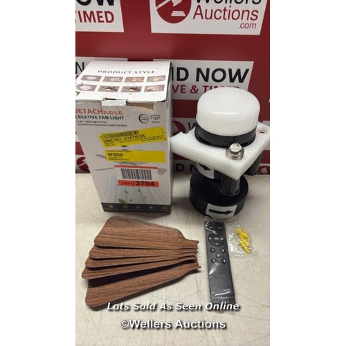 9088 - RRP: 31.99 - 17 STORIES SILVYA 45CM 5 - BLADE E27 SOCKET CEILING FAN WITH LED LIGHT AND REMOTE / BLA... 