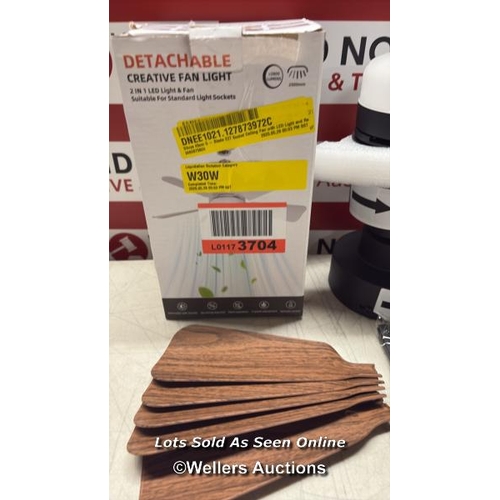 9088 - RRP: 31.99 - 17 STORIES SILVYA 45CM 5 - BLADE E27 SOCKET CEILING FAN WITH LED LIGHT AND REMOTE / BLA... 