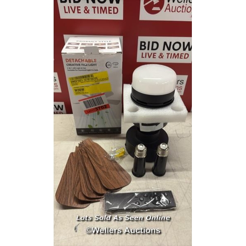 9090 - RRP: 31.99 - 17 STORIES SILVYA 45CM 5 - BLADE E27 SOCKET CEILING FAN WITH LED LIGHT AND REMOTE / BLA... 