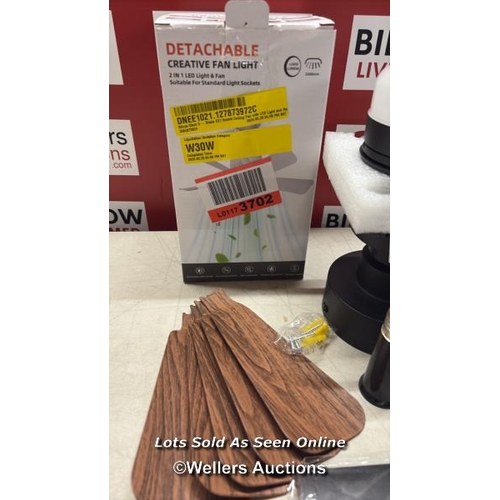 9090 - RRP: 31.99 - 17 STORIES SILVYA 45CM 5 - BLADE E27 SOCKET CEILING FAN WITH LED LIGHT AND REMOTE / BLA... 