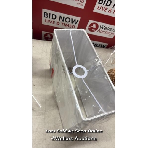 9093 - RRP: 38.99 - FAIRMONT PARK AIRIANNA 49.5CM RECTANGLE SLIMLINE TABLE LAMP / SHADE COLOUR: IVORY/WHITE... 