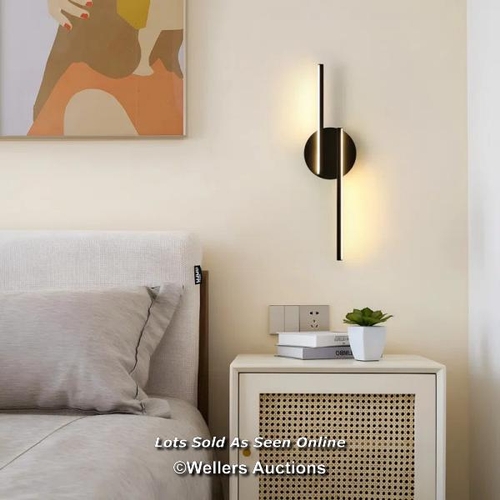 9095 - RRP: 29.99 - METRO LANE AZAYLEAH ALUMINIUM INDOOR LED WALL SCONCE / FIXTURE FINISH: BLACK, INTEGRATE... 