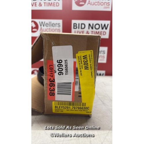 9096 - RRP: 37.99 - BLUE ELEPHANT DEMETRIONA 4-LIGHT 34CM SEMI FLUSH MOUNT / FIXTURE FINISH: BLACK / SEE IM... 