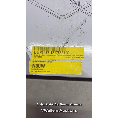 9098 - RRP: 50.99 - METRO LANE CRISTOL 2-LIGHT DIMMABLE LED FLUSH MOUNT CEILING LIGHT WITH REMOTE CONTROL /... 