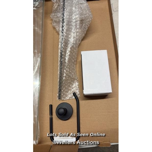 9099 - RRP: 28.99 - BELFRY BATHROOM ABHAINN VANITY SHELF CHROME / FINISH: BLACK / SEE IMAGES / BOX NOT FULL... 