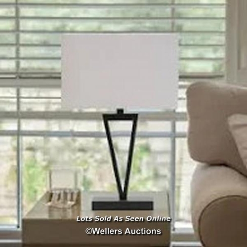 9102 - RRP: 38.99 - FAIRMONT PARK AIRIANNA 49.5CM RECTANGLE SLIMLINE TABLE LAMP / SHADE COLOUR: IVORY/WHITE... 