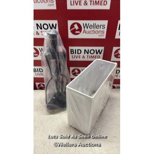 9102 - RRP: 38.99 - FAIRMONT PARK AIRIANNA 49.5CM RECTANGLE SLIMLINE TABLE LAMP / SHADE COLOUR: IVORY/WHITE... 