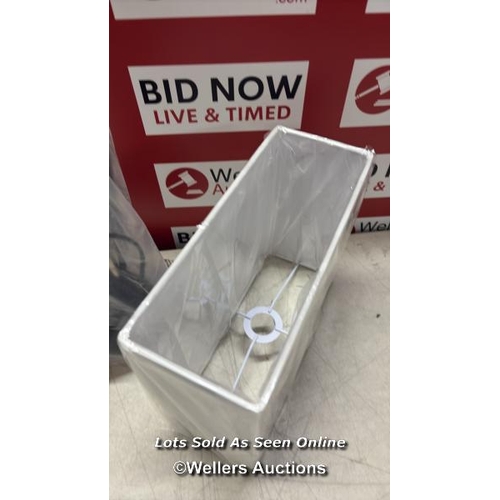 9102 - RRP: 38.99 - FAIRMONT PARK AIRIANNA 49.5CM RECTANGLE SLIMLINE TABLE LAMP / SHADE COLOUR: IVORY/WHITE... 