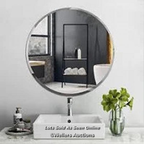 9103 - RRP: 24.99 - 17 STORIES FRAMELESS ROUND BATHROOM MIRROR WITH BEVELLED EDGE / SEE IMAGES / BOX NOT FU... 