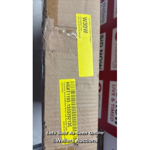 9103 - RRP: 24.99 - 17 STORIES FRAMELESS ROUND BATHROOM MIRROR WITH BEVELLED EDGE / SEE IMAGES / BOX NOT FU... 