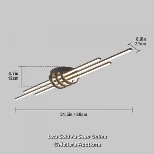 9106 - RRP: 124.99 - BLUE ELEPHANT LEDIANA 3-LIGHT LED FLUSH MOUNT / SIZE: 12CM H X 80CM W X 21CM D / SEE I... 