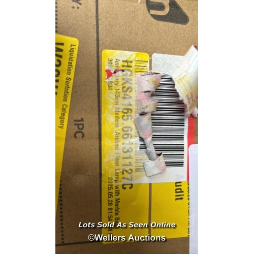 9118 - RRP: 69.99 - GEORGE OLIVER AMESBURY 145CM MODERN ARCHED FLOOR LAMP WITH MARBLE BASE / SHADE COLOUR: ... 