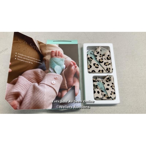 8014 - RRP: 10.95 - OWLET V3 SET OF 4 SOCKS LEOPARD / CREAM / APPEARS NEW / S37