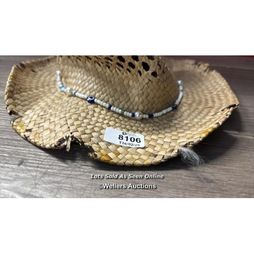 8041 - BONITA COWGIRL HAT MYKONOS BEADS / S37