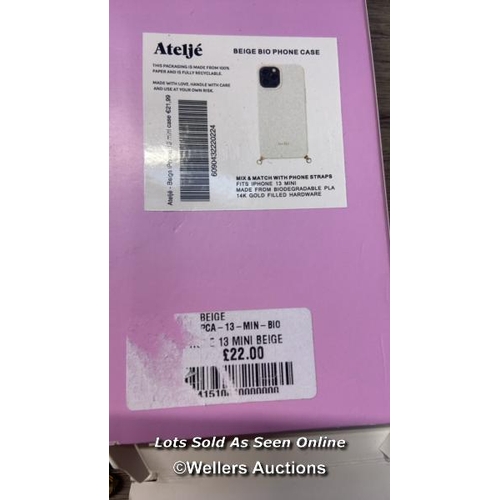 8045 - ATELJE IPHONE 13 MINI BEIGE / APPEARS NEW DAMAGED BOX / RRP:22 / s37