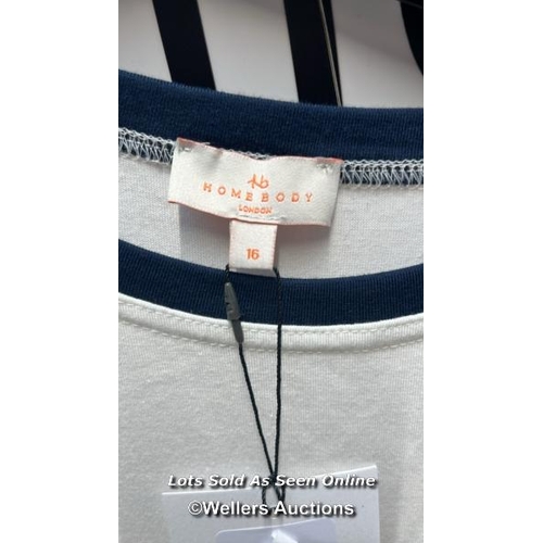8123 - HOMEBODY KIDS CONTRAST SHORT SLEEVE TOP / 16 YRS / CALICO / NEW WITH TAGS / RRP: 125 - SMALL HOLE WH... 