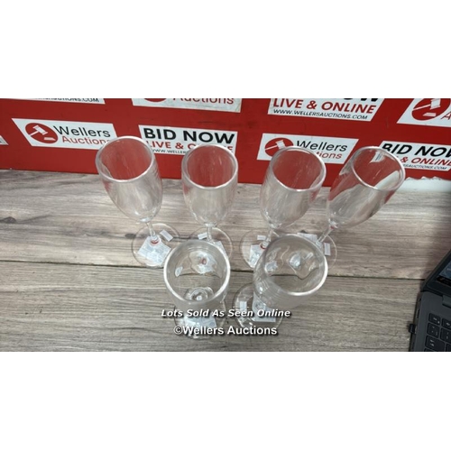 8103 - X6 MARIO LUCA GIUSTI SYNTHETIC CRYSTAL CHAMPAGNE FLUTES / NEW, WITHOUT BOX / SEE IMAGES / S38