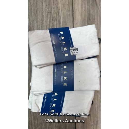 8105 - X3 PAIRS OF FALKE COTTON TOUCH TIGHTS / UK 6-8.5 & UK 9-11.5 / SEE IMAGES / S38