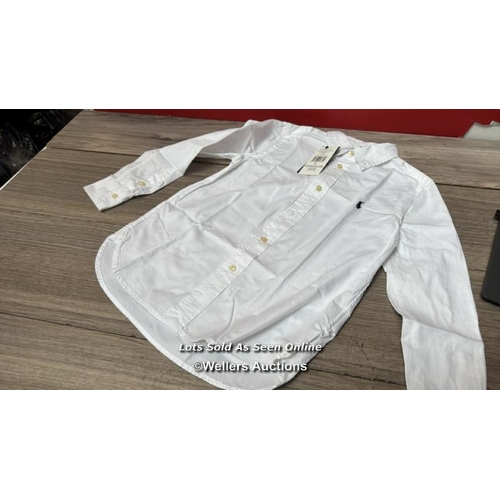 8106 - RRP: 75 - RALPH LAUREN KIDS WHITE SLIM FIT LONG SLEEVE SHIRT / 6 YRS / NEW WITH TAGS / SEE IMAGES / ... 