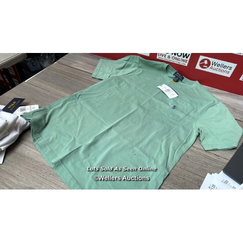 8108 - RRP: 49 - RALPH LAUREN KIDS LOGO POCKET  TSHIRT / L / GREEN / NEW WITH TAGS / SEE IMAGES / S38