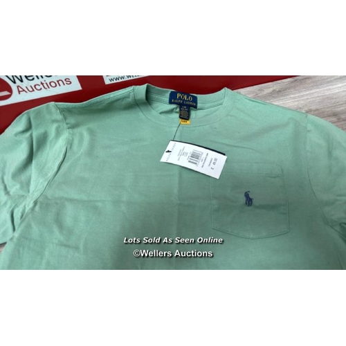8108 - RRP: 49 - RALPH LAUREN KIDS LOGO POCKET  TSHIRT / L / GREEN / NEW WITH TAGS / SEE IMAGES / S38