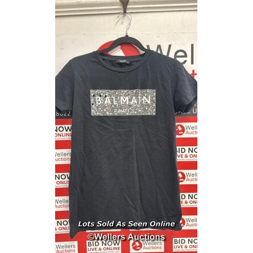 8194 - BALMAIN GEM LOGO FRONT T-SHIRT / 4 YRS / APPEARS NEW, WITHOUT TAGS / MISSING SOME DIAMANTE / SEE IMA... 