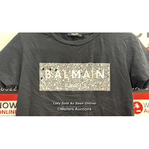 8194 - BALMAIN GEM LOGO FRONT T-SHIRT / 4 YRS / APPEARS NEW, WITHOUT TAGS / MISSING SOME DIAMANTE / SEE IMA... 