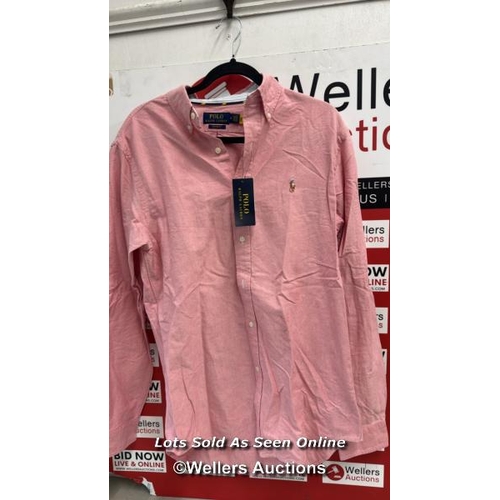 8198 - RRP: 129 - POLO RALPH LAUREN CUSTOM FIT SHIRT OXFORD / SOLID RED / M / NEW WITH TAGS / SEE IMAGES / ... 
