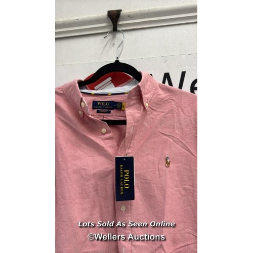 8198 - RRP: 129 - POLO RALPH LAUREN CUSTOM FIT SHIRT OXFORD / SOLID RED / M / NEW WITH TAGS / SEE IMAGES / ... 