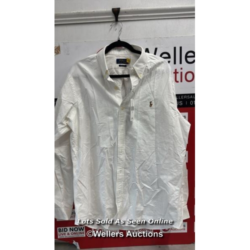8199 - RRP: 129 - POLO RALPH LAUREN CUSTOM FIT OXFORD SHIRT /  XL / WHITE / NEW WITH TAGS / SEE IMAGES / S3... 
