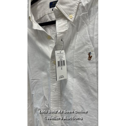 8199 - RRP: 129 - POLO RALPH LAUREN CUSTOM FIT OXFORD SHIRT /  XL / WHITE / NEW WITH TAGS / SEE IMAGES / S3... 