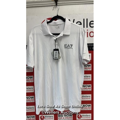 8202 - RRP: 70 - EA7 EMPORIO ARMANI POLO TENNIS MULTISPORT / XL / 1100/WH / NEW WITH TAGS / SEE IMAGES / S3... 
