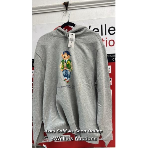 8207 - RRP: 199 - POLO RALPH LAUREN SWEAT HOODIE VINTAGE BEAR / XL / GREY / NEW WITH TAGS / SEE IMAGES / S3... 