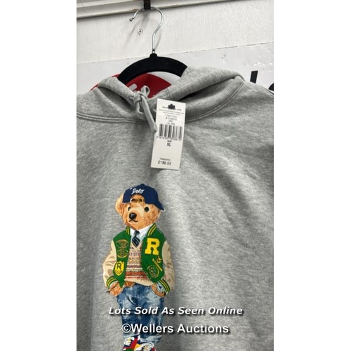 8207 - RRP: 199 - POLO RALPH LAUREN SWEAT HOODIE VINTAGE BEAR / XL / GREY / NEW WITH TAGS / SEE IMAGES / S3... 